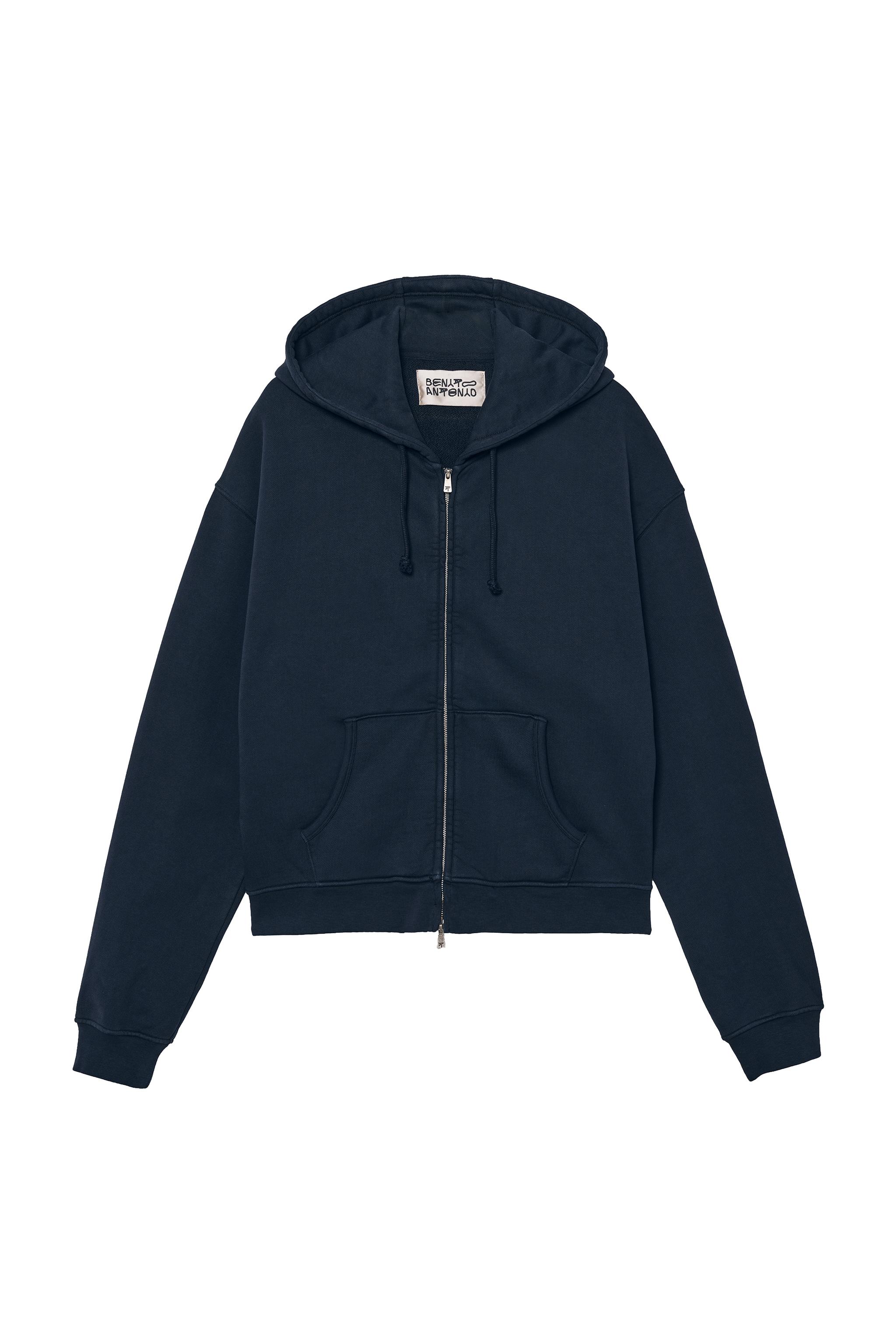 CROPPED FIT ZIPPER HOODIE SWEATSHIRT